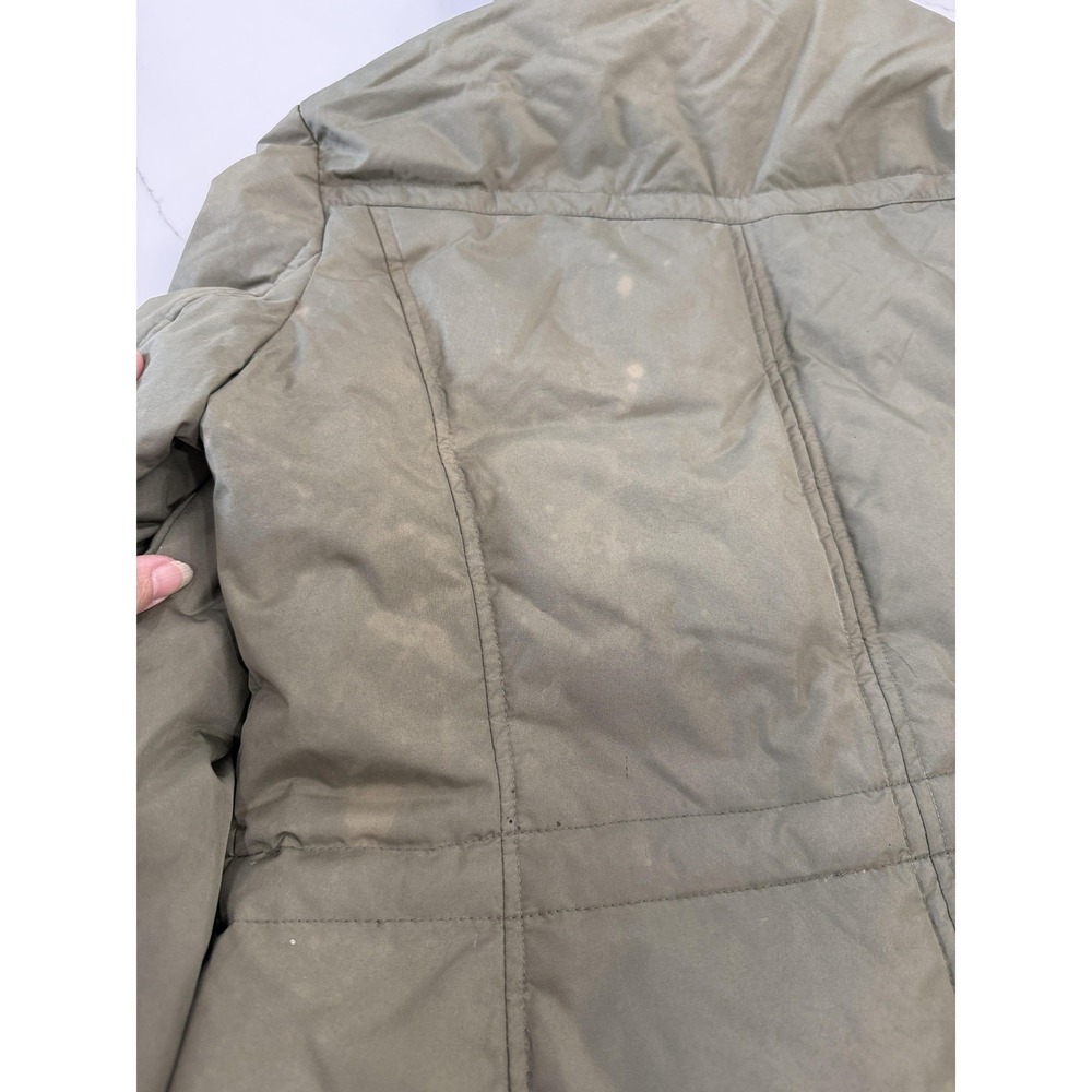 Sam Edelman Jacket Womens Small Green Hooded Parka Coat Faux Fur Trim Puffer - Picture 12 of 14